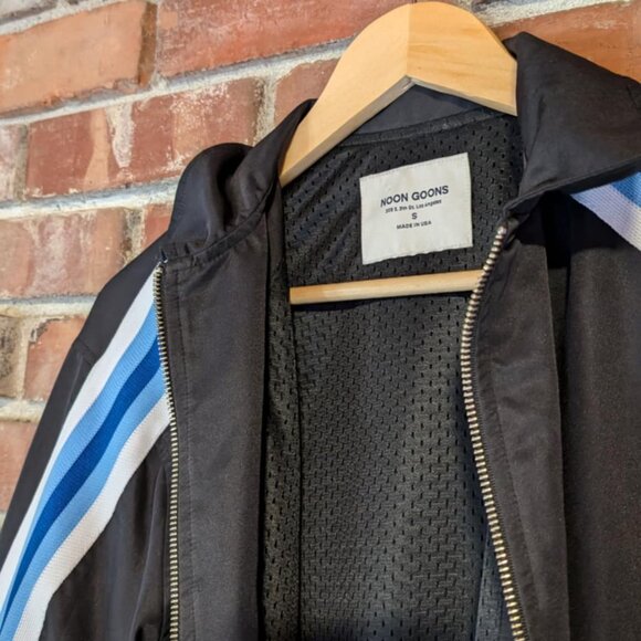Noon Goons Black/ Blue Stripes Bomber Varsity Rave Jacket Unisex Size Small - Picture 5 of 9